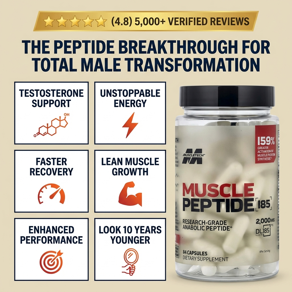 MUSCLE PEPTIDE 185 SUPPLEMENTS BUILD LEAN MUSCLE 3X FASTER.