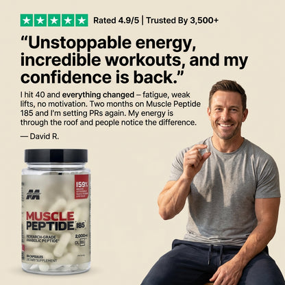 MUSCLE PEPTIDE 185 SUPPLEMENTS BUILD LEAN MUSCLE 3X FASTER.