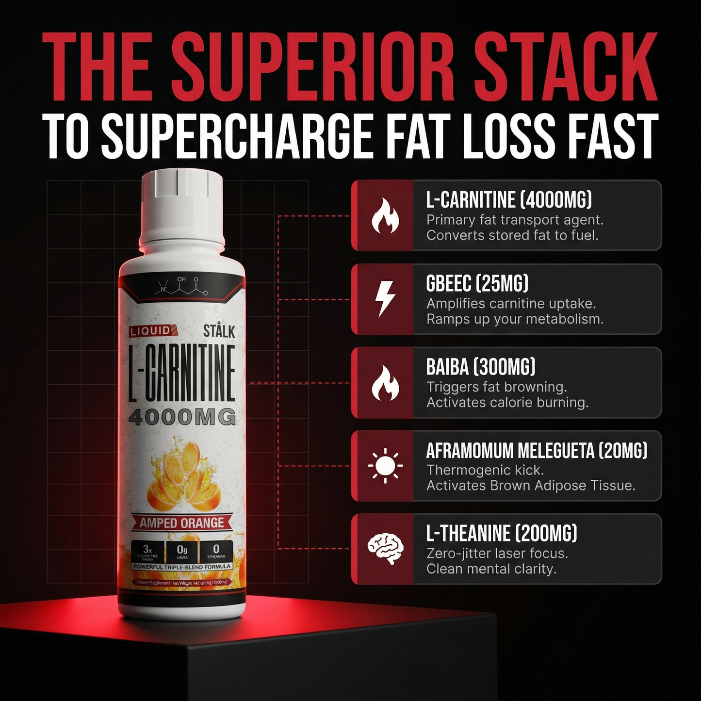 AURIENT 4000™ Liquid Carnitine Complex | Burn Fat 3X Faster