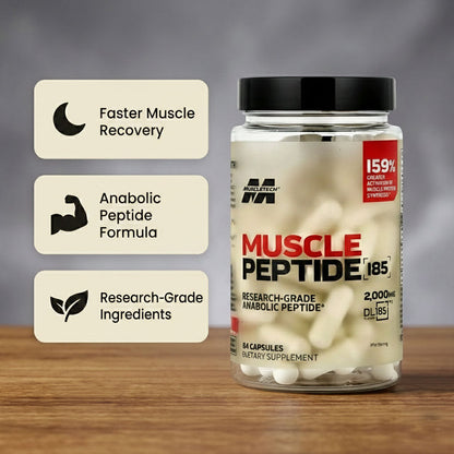 MUSCLE PEPTIDE 185 SUPPLEMENTS BUILD LEAN MUSCLE 3X FASTER.